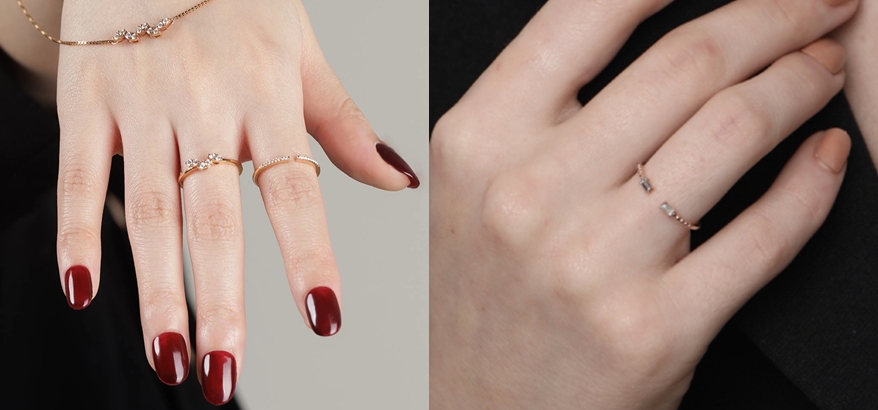 Cincin Stacking Minimalis, Gaya Baru Perhiasan Wanita Modern